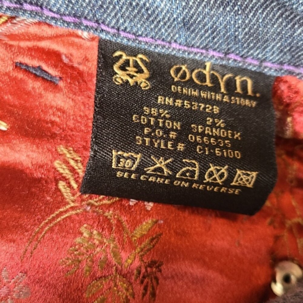 ODYN VINTAGE 90s/Y2K LOW-RISE BOOT CUT JEANS SCANDINAVIAN STRETCH DENIM sz 28 - Picture 9 of 9